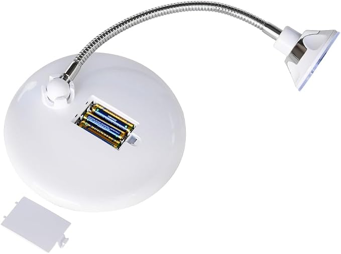 Upgraded Flexible Gooseneck LED 10X Magnifying Makeup Mirror with 3 Dimmable Color Light Settings, Locking Suction Cup and 360° Swivel, Portable Cordless Travel and Home Bathroom Vanity Mirror