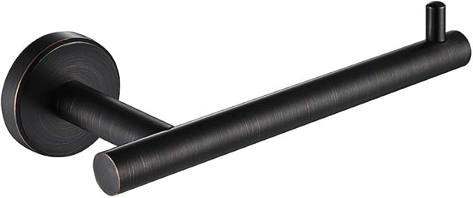 JQK Toilet Paper Holder Oil Rubbed Bronze, 5 Inch 304 Stainless Steel Thick 0.8mm Tissue Paper Dispenser for Bathroom, Hold Mega Rolls Wall Mount, TPH100-ORB