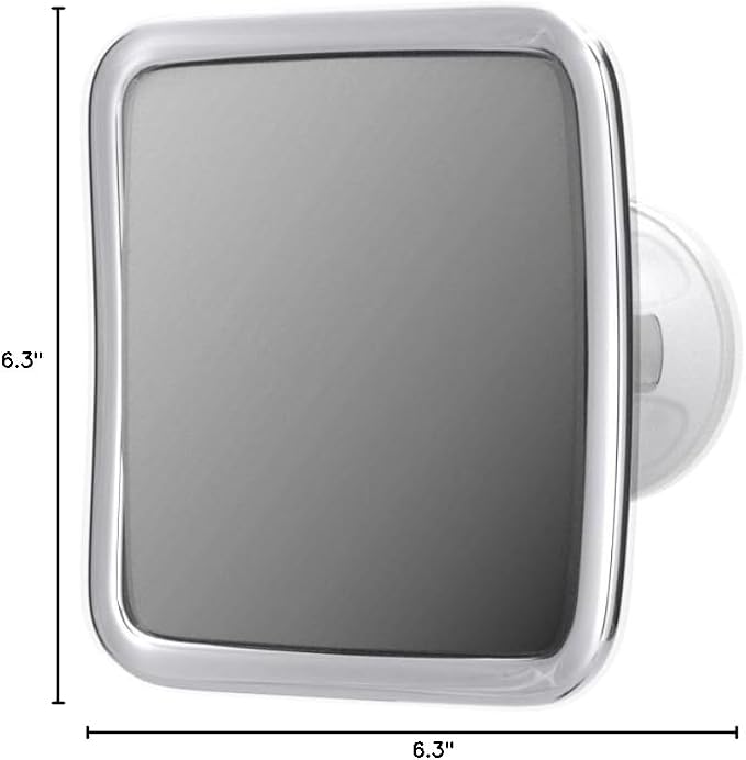 3X Fogless Magnifying Shower Mirror for Shaving, 6.3" x 6.3" | Shatterproof Anti Fog Shaving Mirror with Strong Suction Cup & 360° Swivel for Crystal Clear Shaving Every Time
