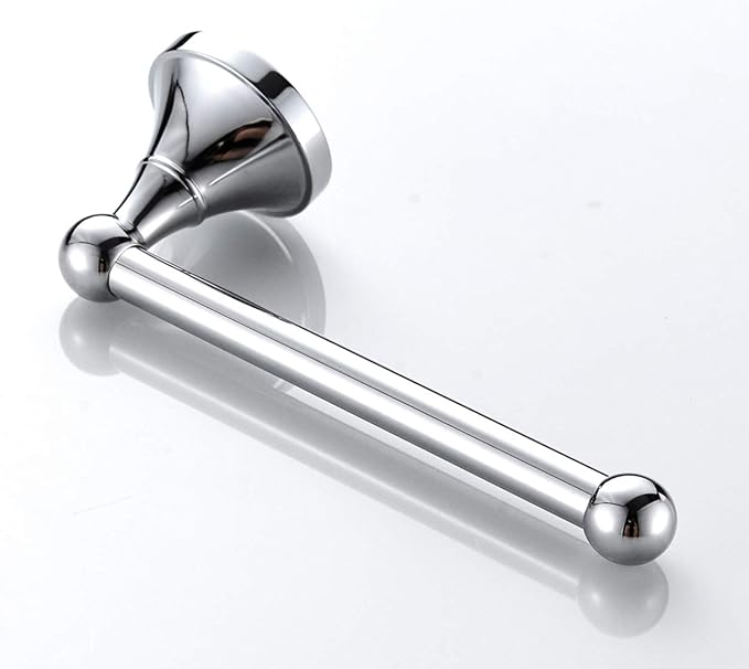 Flybath Toilet Paper Holder Brass Polished Chrome Wall Mount for Bathroom | Rust-proof, Heavy Duty, Sturdy, Easy to Fit, Stylish Silver Loo Roll Holder, Paper Tissue Storage, Bath Accessories 5.7Inch