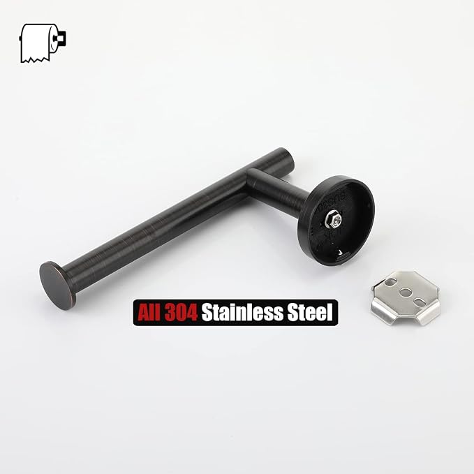 JQK Toilet Paper Holder Oil Rubbed Bronze, 5 Inch 304 Stainless Steel Thick 0.8mm Tissue Paper Dispenser for Bathroom, Hold Mega Rolls Wall Mount, TPH120-ORB