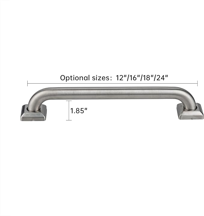 joyrain 500lb Capacity Stainless Steel Grab Bar - Heavy Duty Bathroom Safety Rail for Elderly, Anti-Slip Shower Handle, ADA Compliant (Brushed Stainless Steel, 24 inch)