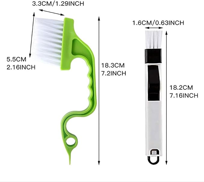 Crevice Gap Cleaning Brush Tool: 6PCS Hand-held Groove Gap Cleaning Tools | 2 in 1 Dustpan Cleaning Brush, Shutter Door Window Track Cleaning Brushes for Bathroom/Toilet/Kitchen Corner