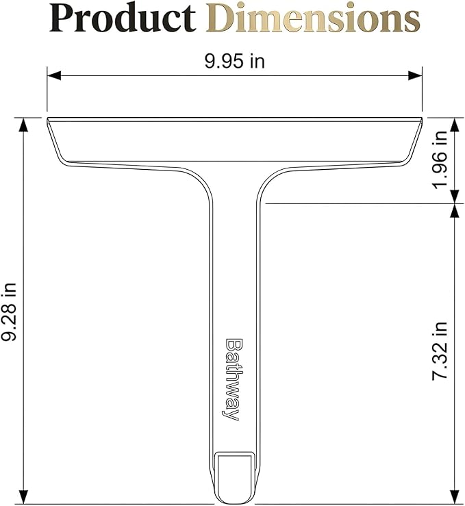 Bathroom Glass Shower Door Squeegee, Silicone & Metal, White, 10"W x 9.2"L | Effortless, Time-Saving, Rustproof, Flexible, High Quality, Efficient, Cost-Effective, Multi-Functional, Wear-Resistant