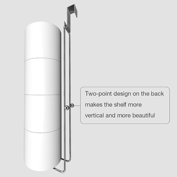 Conworld Toilet Paper Holder for 8 Roll Tissue, Over The Tank Toilet Paper Holder, Stainless Steel Rustproof Toilet Paper Storage Wall Mount, for Bathroom Storage and Organization, Silver, 2 Pack
