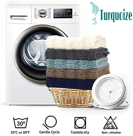 Turquoize Chenille Bath Rugs Shaggy Bathroom Rugs Non Slip Bath Rugs for Bathroom 47 x 17 Navy Bath Rug Extra Soft and Absorbent Area Rug, 47"x 17", Navy