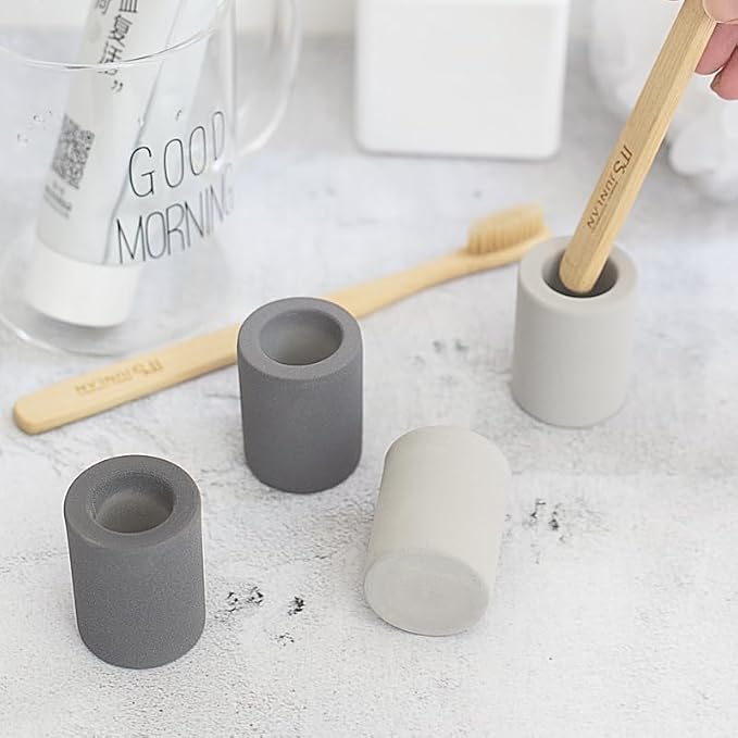 Mini Toothbrush Holders for Bathrooms - Diatomite Quick-Dry Organizer, Compact Portable Toothbrush Holder for Countertop, Shower & Travel Storage