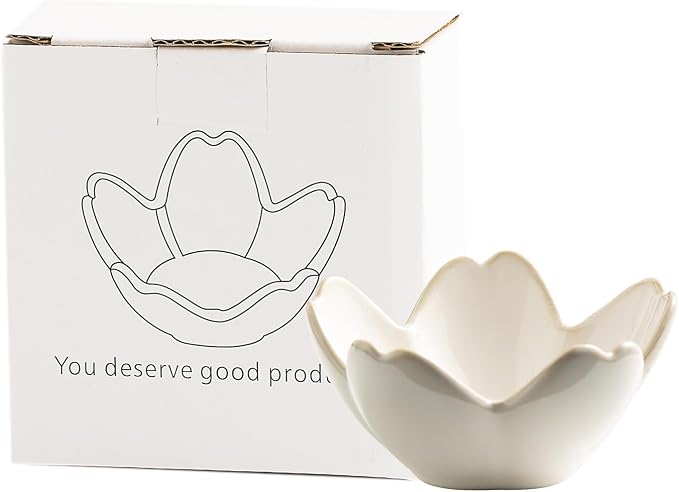 Ceramic Ring Holder Tray, Floral Trinket Bowl for Jewelry | Petite bowl keeps rings, earrings, keys, and keepsakes visible on vanities or dressers, making a sweet gift for women