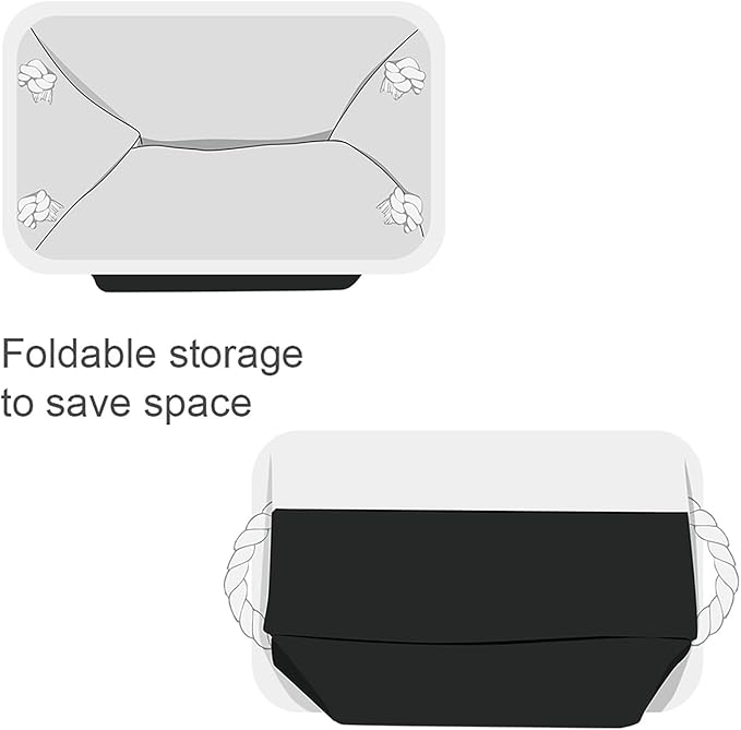 Storage Bins for Shelves - 6 Pack 11.8x7.8x5.2 inch Collapsible Storage Cubes, Basket for Gifts Empty Closet Organizing Dog Toy Box (White & Black)