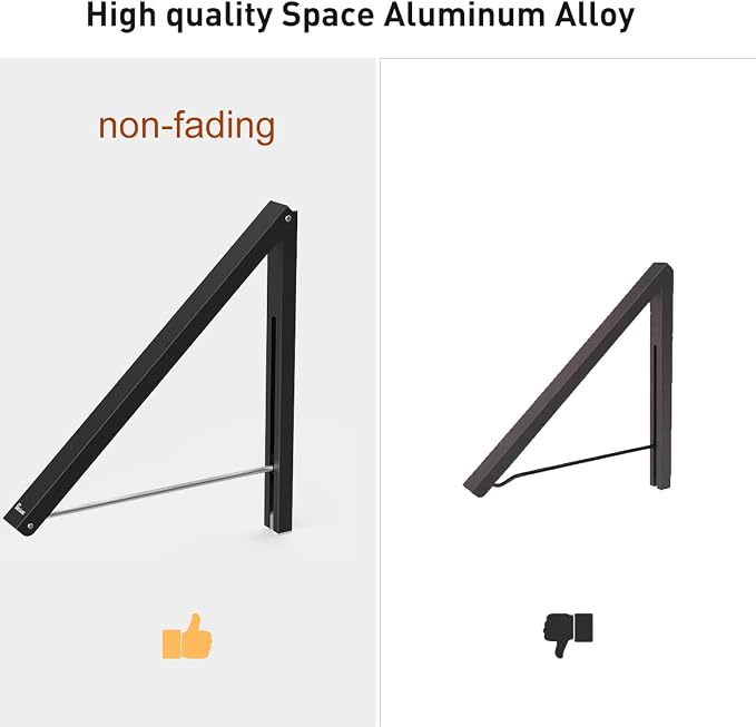 Laundry Room Wall Mounted Drying Rack Clothes Hanger Folding Wall Coat Racks Aluminum Home Storage Organiser Space Savers Black