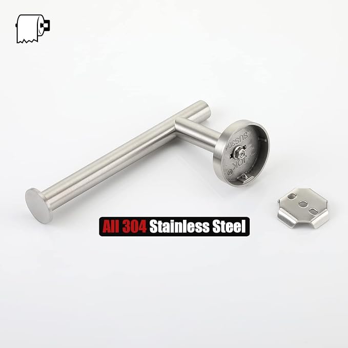 JQK Toilet Paper Holder, 5 Inch 304 Stainless Steel Thick 0.8mm Tissue Paper Dispenser for Bathroom, Hold Mega Rolls, Brushed Nickel Wall Mount, TPH120-BN