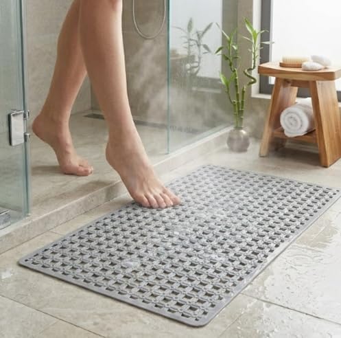 Bath Mats for Tub Kids,Baby Toddler - Large Cartoon Non-Slip Bathroom Bathtub Anti-Slip Shower Mats for Floor 27x15,Machine Washable XL Size Bathroom Mats (Grid Pattern 9)