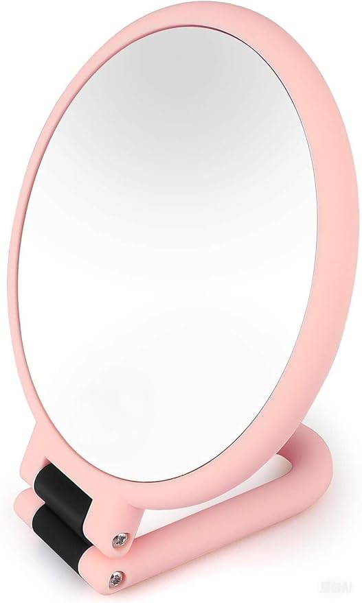 1X 5X Handheld Mirror with Handle for Travel, Magnifying Mirror, Magnification, Rotation Adjustable Handle, Double Sided Folding, Mirror for Women for Eyes Makeup Travel Table Desk Shaving