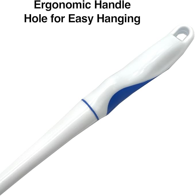 Rocky Mountain Goods Heavy Duty Round Toilet Brush - Sturdy Handle for Thorough Cleaning - All Plastic Construction Won't Rust - Ergonomic Handle - 15" Length - 3" Wide Head