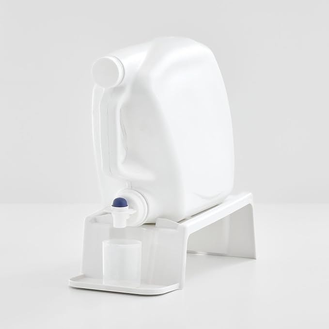 iDesign Laundry Detergent Holder Stand, White | Liquid Detergent Organizer, For Laundry Room