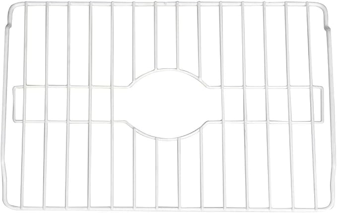 SOFINNI Sink Protectors for Kitchen Sink Bottom with White Coating Grate | Insert Grid Sink Bowl Drying Rack Steel Medium (12.5" x 16.25")