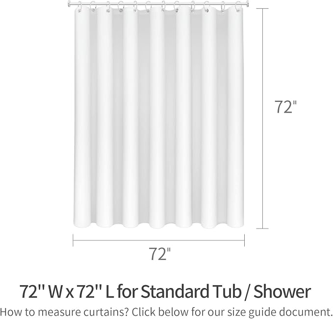 MitoVilla Teal Blue Fabric Shower Curtain Liner, Turquoise Shower Curtain or Liner for Modern Bathroom Decor, Waterproof Cloth & Hotel Quality, 72" W x 72" H