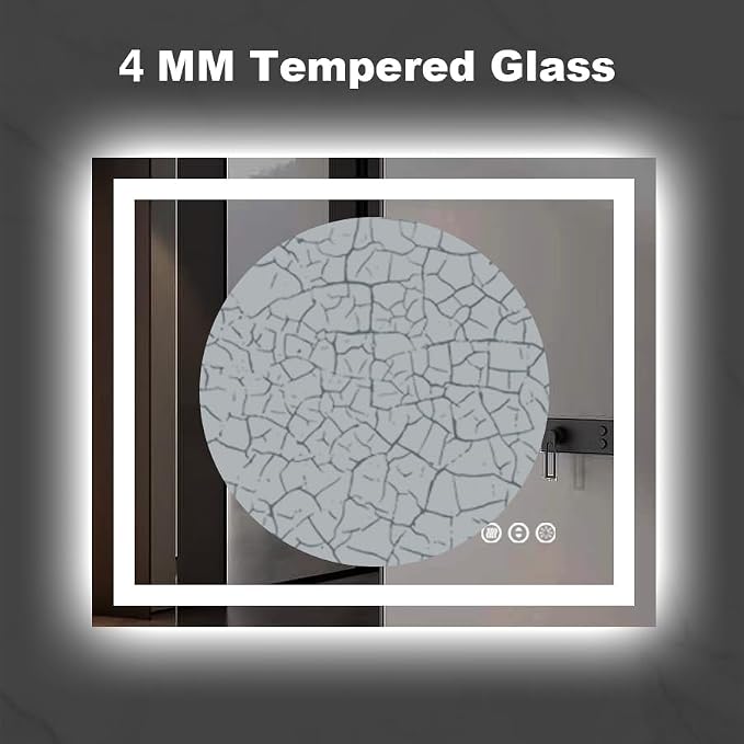 LED Mirror for Bathroom, 72"x40" with Front Light and Backlight | Stepless Dimmable, Anti-Fog, Shatter-Proof, HD Reflection, Memory, 3 Colors Lighting, UL Listed (Horizontal/Vertical).
