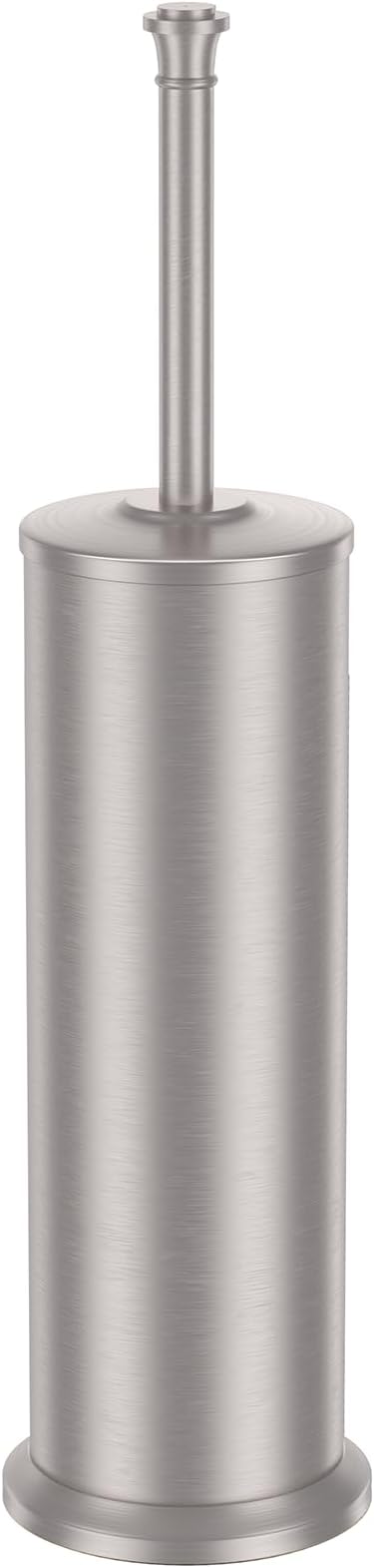 Stain Nickel Toilet Brush and Holder,Extra Long Handled Toilet Brush for Bathroom,Stainless Steel Heavy Duty Toilet Bowl Brush,Removable Inner Bowl,Deep Cleaning Dense Bristles Brush