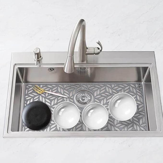 Silicone Sink Protectors for Kitchen Sink 28.25"x15.25" Sink Protectors for Bottom of Farmhouse Stainless Steel Porcelain with Rear Drain Hole for Sink Bowl,Sink Mat for Rectangle Porcelain Sink