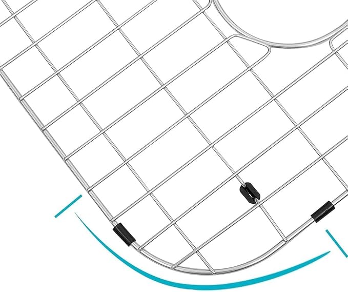 Stainless Steel Large Kitchen Sink Protector Grid, 27.32"L X 13.3"W Metal Bottom Grate with Rear Drain Hole & Strainer for Single Bowl