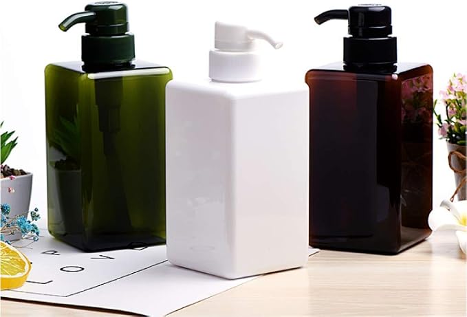 Plastic Pump Bottle Refillable Lotion Soap Dispenser 15oz White 2 Pack | Sturdy, BPA-Free, Leak Proof, Empty Liquid Container for Dish Hand Soap, Body Wash, Shampoo, Kitchen Bathroom Decor