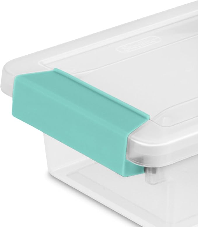 Sterilite Clip Box, Stackable Clear Plastic Bins- Mini, 24-Pack | Storage Containers with Latching Lids for Writing, Arts or Crafts Supplies - Home, Office, Classroom & Workshop Organization