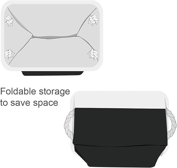 Storage Bins for Shelves - 1 Pack 15.7x11.8x8.3 inch Canvas Storage Basket for Organizing Cubes Gift Dog Cloth Toy (White & Black)