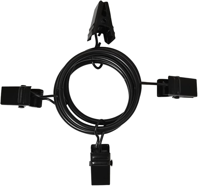 LLPJS 100 Pack Curtain Rings with Clips, Curtain Clip Rings Hooks, Bow Hanger Clips for Hanging Drapery Drapes Bows, Ring 1.26 inch Interior Diameter, Fits up to 1" Rod, Black