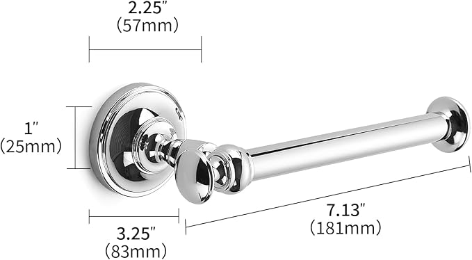 Toilet Paper Holder Vibrant Polished Chrome Tissue Roll Holder for Bathroom Organization and Storage Single Post Toilet Tissue Holder Wall Bathroom Accessories (1-Pack)