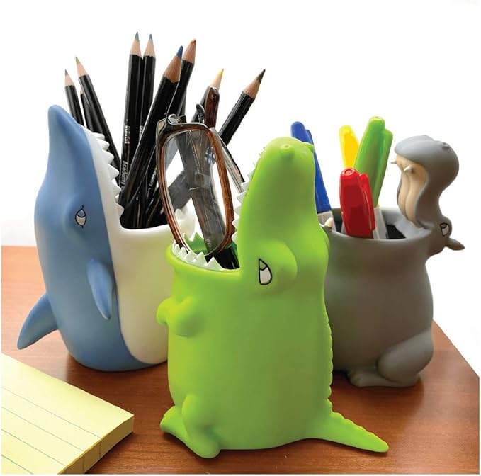 Lily’s Home-Kids Toothbrush Holder Toothbrush Organizer – Durable Silicone Animal Tooth Brush Holder – Easy to Clean Toothbrush and Toothpaste Holder – Baby Toothbrush Holders for Bathrooms-Hippo
