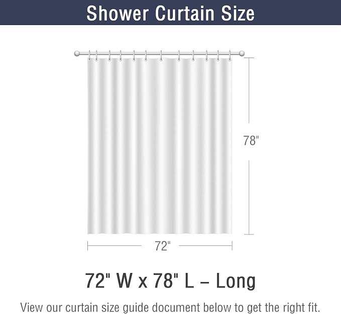 72x78 Long Shower Curtain, Fog Blue 3D Embossed Half Bath Curtain | Long Fog Blue Shower Curtain for Bathroom, 3D Embossed Textured Farmhouse Fabric Hotel Bathroom Decor, 72x78