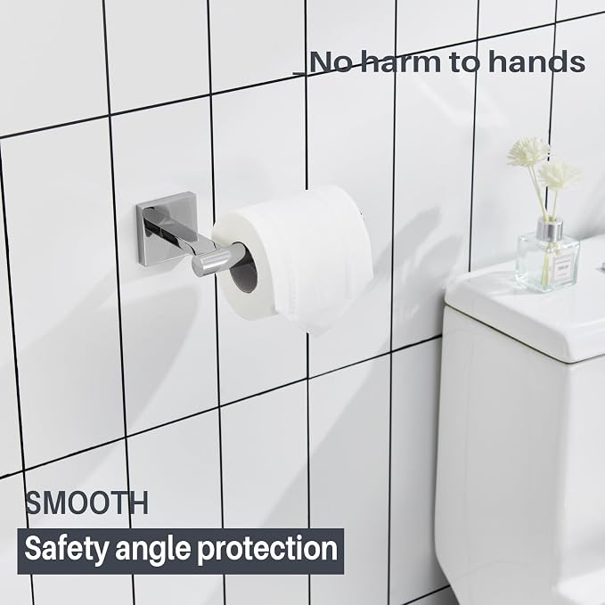 KOKOSIRI Toilet Paper Holder for Bathroom Toilet Roll Holder Hold Mega Rolls Wall Mounted, Polished Chrome Stainless Steel B2008CH
