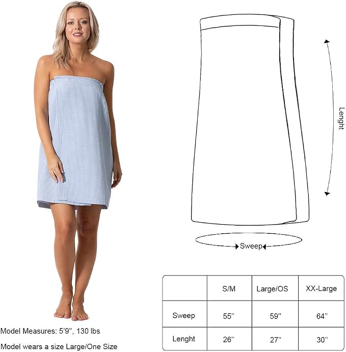 Women’s Waffle Spa Body Wrap with Adjustable Closure
