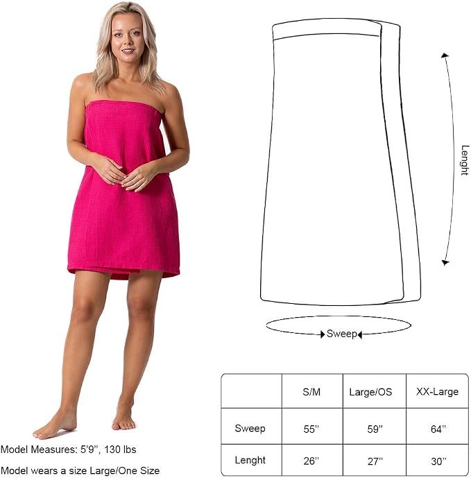 Women’s Waffle Spa Body Wrap with Adjustable Closure