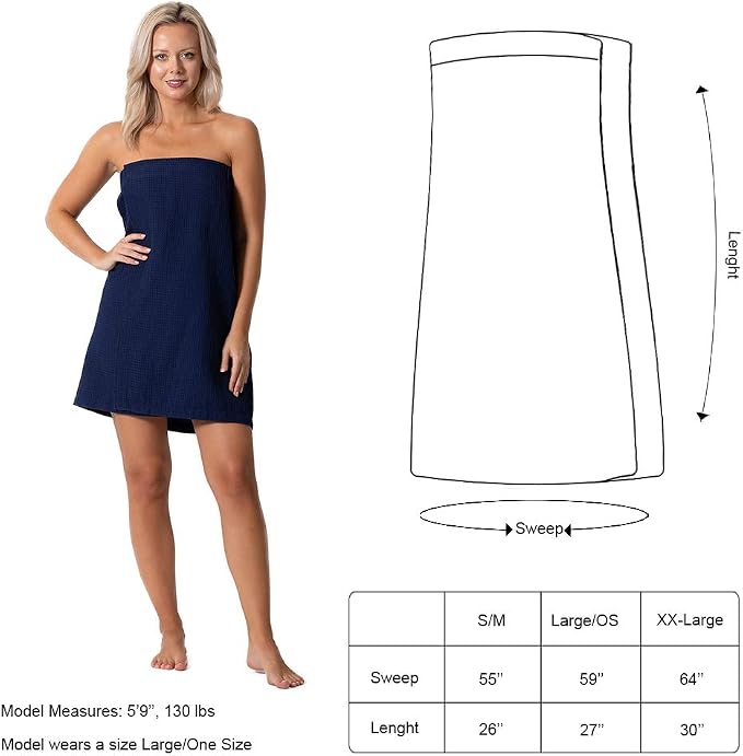Women’s Waffle Spa Body Wrap with Adjustable Closure