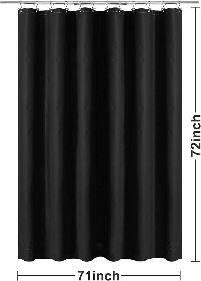 Barossa Design Black Shower Curtain Liner Standard Size | Premium PEVA, BPA & PVC Free, No Chemical Smell, Metal Grommets, Lightweight Shower Curtain with 3 Magnets for Bathroom