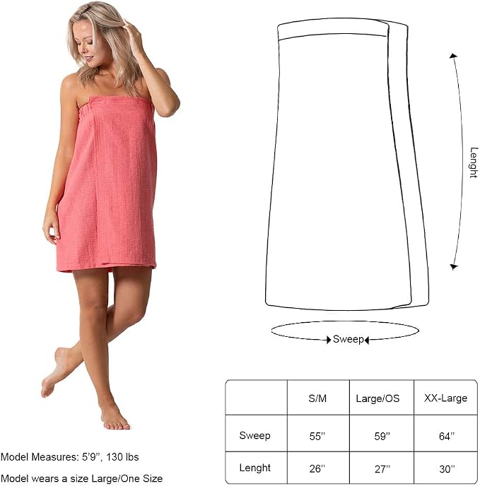 Women’s Waffle Spa Body Wrap with Adjustable Closure