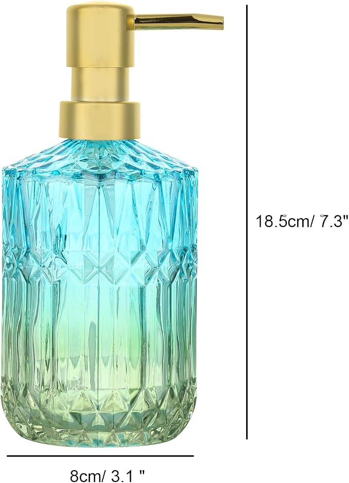 YunNasi Soap Dispenser with Pump Refillable | Liquid Hand Soap Dish Soap Dispensers for Bathroom Counter, Kitchen Sink, Bluegreen