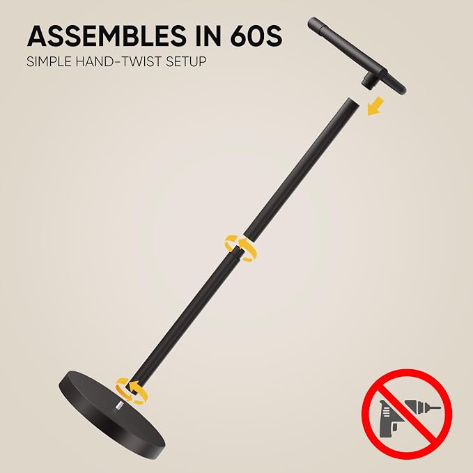 Matte Black Freestanding Toilet Paper Holder Stand Free Standing | SUS 304 Stainless Steel Tissue Rack with Pivoting Arm & Weighted Base for Bathroom