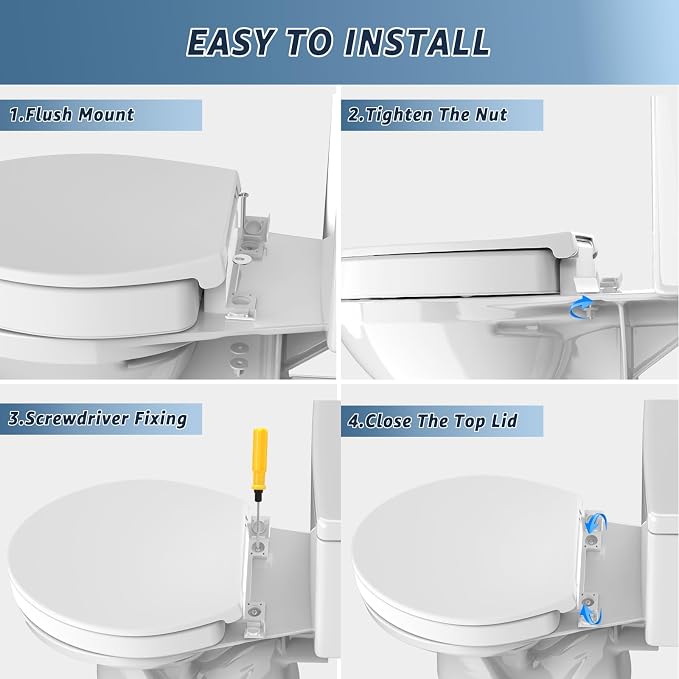 Huttdmel Raised Elongated Toilet Seat 18.5'' for Seniors – Soft Close, Quick Release & Connect, Sturdy PP Material, Won’t Loosen, Ideal for Elderly & Limited Mobility, White