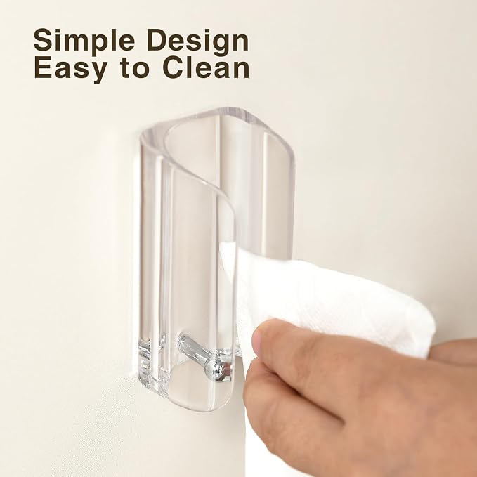 Electric Toothbrush Holder for Bathroom, Wall-Mounted Toothbrush Stand with Self-Adhesive, Compact Bathroom Caddy for Electric Toothbrushes (Clear-2pcs)