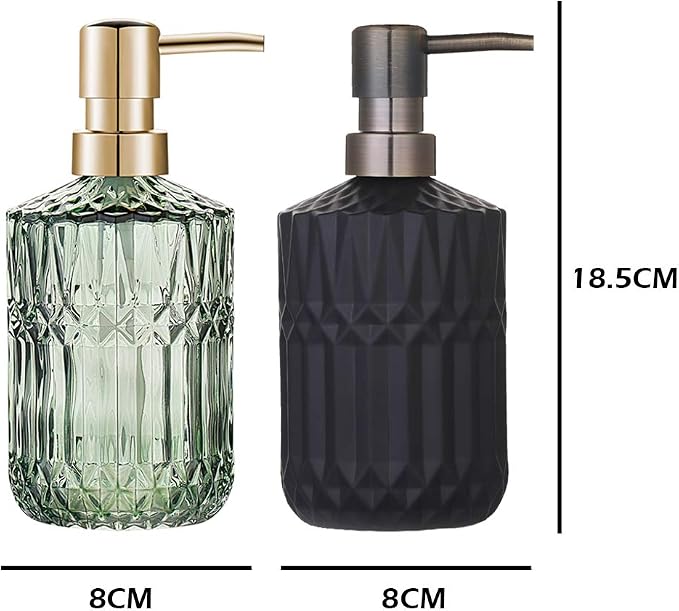 YunNasi Soap Dispenser with Pump, Refillable Liquid Hand Soap Dish Soap Dispensers for Bathroom Counter, Kitchen Sink (Black) | Liquid Hand Soap Dish Soap Dispensers for Bathroom Counter, Kitchen Sink, Black