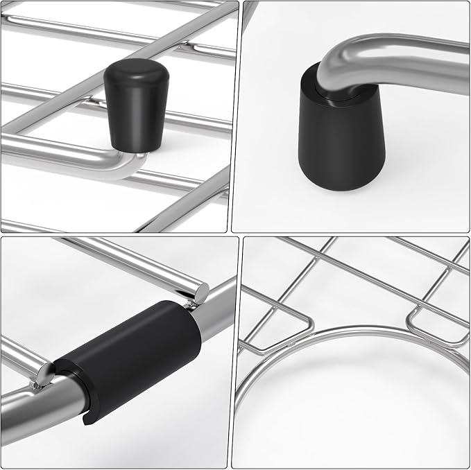 Stainless Steel Sink Grid and Protectors for Bottom of Kitchen Sink, Sink Grid 18" X 12-1/2", Centered Drain with Corner Radius 1-1/2"