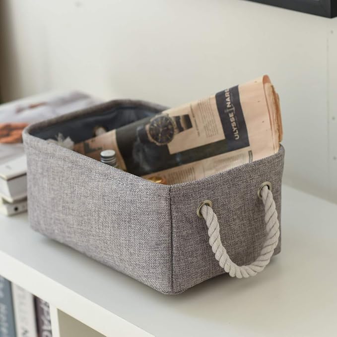 Large Storage Bins Basket, 2 Pack Grey Fabric Storage Cubes for Changing Table Nursery Livingroom Kidsroom Playroom Toy, Collapsible Storage Baskets for organizing Shelves Closet