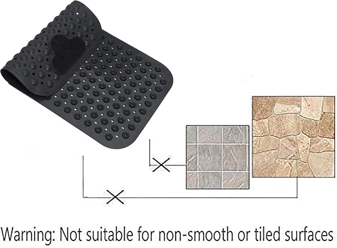 Bathtub Mat Non Slip Shower Mat Bath Mat for Tub 28" X 16" Black | Bath Tub Mat Non Slip, Machine Washable, Foot Massage, Non Slip Bath Mat, Shower Mat for Inside Shower, Bathroom Mat