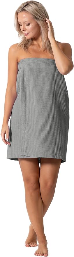 Women’s Waffle Spa Body Wrap with Adjustable Closure