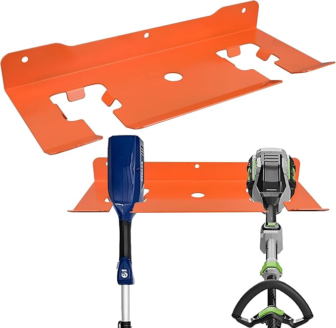 MUTUACTOR Weed Eater Hanger,Large Opening Heavy Duty Weedeater Rack Wall Mount,Weedeater Trimmer Rack 2 Slots for Hanging Yard Tools, Trailer Garage Wall Chainsaw,Lawn Equipment