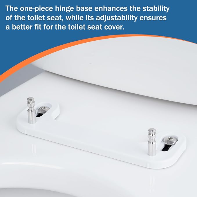 Universal Premium Round Toilet Seat Soft Close with Cover, One-Click, White | Quick Release and Slow Close Toilet Seat Replacement with Toilet Bolts and Bumpers, Compatible with TOTO, Gerber, Kohler