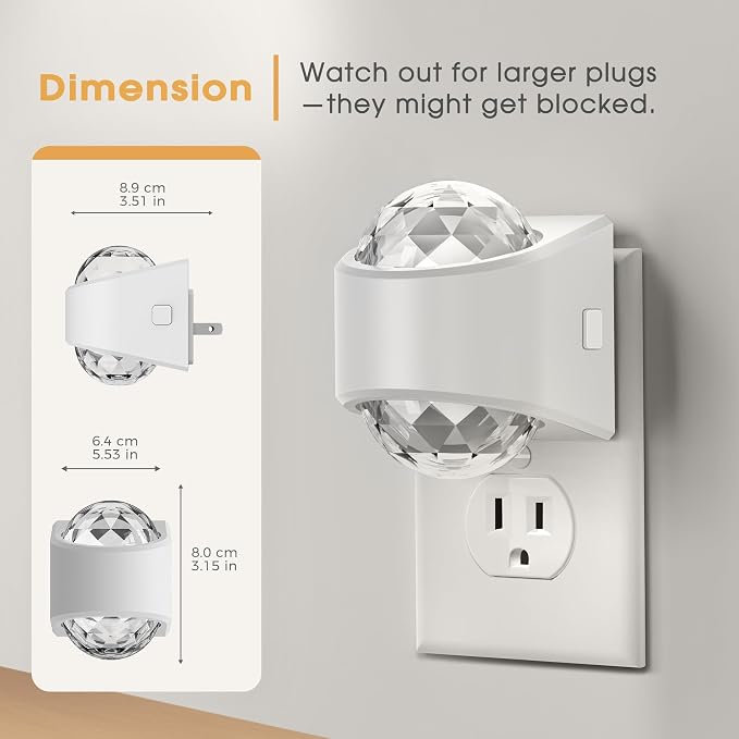 Night Lights Plug into Wall, Night Light Dimmable Brightness | LED Dusk to Dawn Sensor Nightlight for Bedroom, Nursery, Bathroom, Home Decor, Gaming Room, Daylight White 5000k